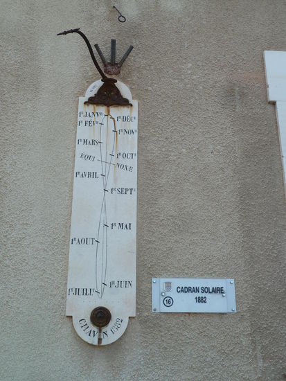 Cadran solaire von 1882 - zur Tag- und Nachtgleiche