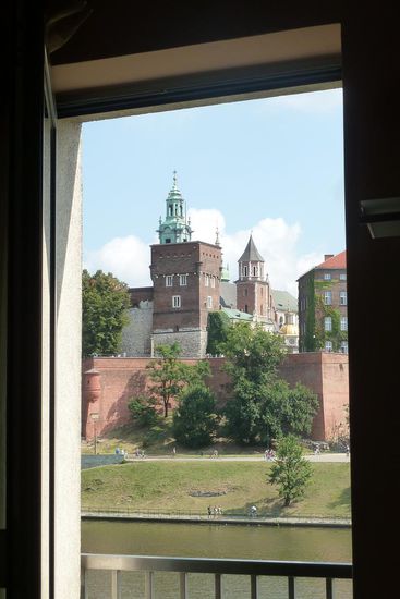 Blick aus dem Zimmer (2. Etage) auf den Wawel