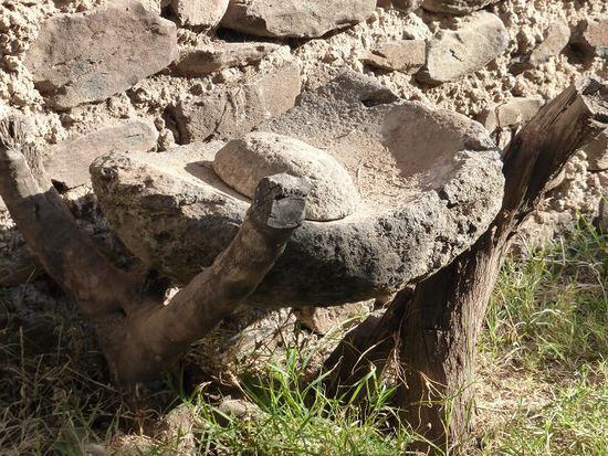 mitten im Gelände findet sich noch ein kleiner Mahlstein