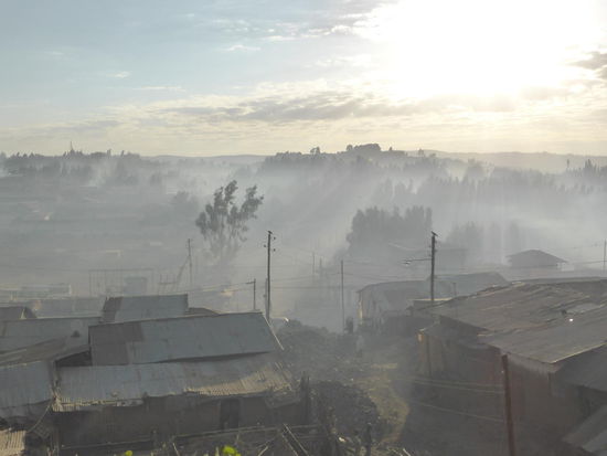 Blick aus dem Hotelfenster gegen 7.00 Uhr
