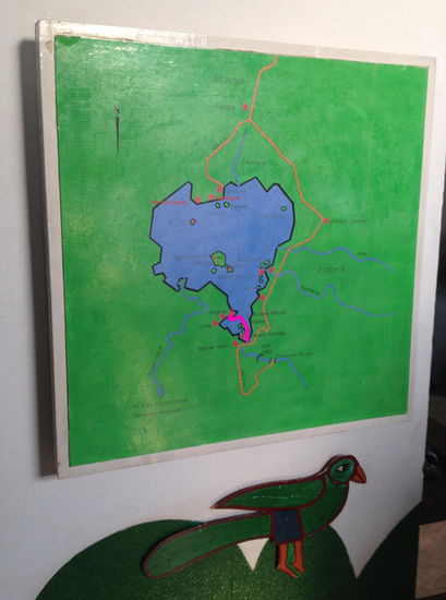 unsere Bootsfahrt reicht gerade einmal die Strecke vom südlichen Ufer zur westlichen Halbinsel (lila Linie)