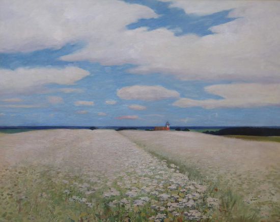 Hans am Ende - Sommerwolken über dem Weyerberg  - um 1900