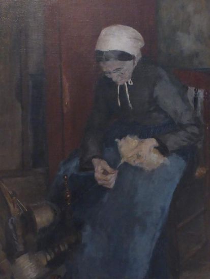 Fritz Mackensen - alte Wollspinnerin - 1891