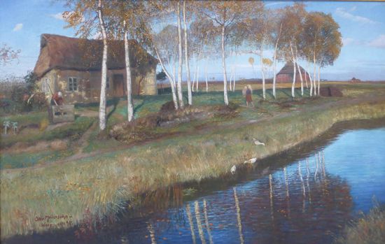 Otto Modersohn - Herbstmorgen am Moorkanal - 1895