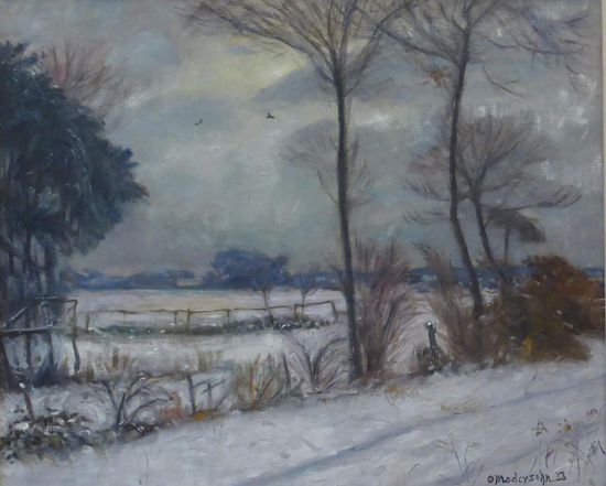 Otto Modersohn -  Winterlandschaft Fischerhude - 1933