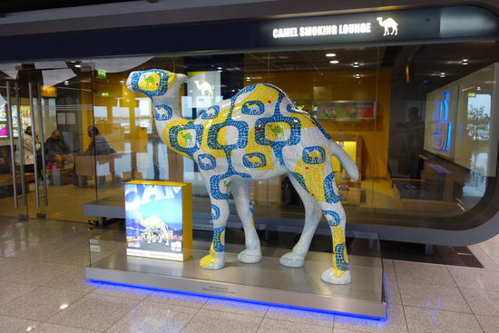 was Aachen als Pferdestadt recht ist - ist Camel als Reklame billig - zum Aachener CHIO standen hunderte Pferdeplastiken bunte bemalt in der Stadt.