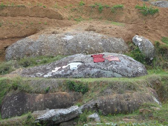 die platten Felsen werden als 'Wäscheleine' benutzt