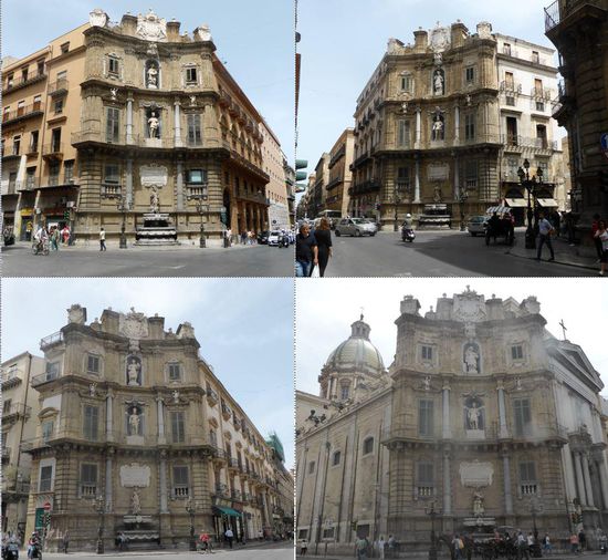 alle vier Fassaden von Guido Lasso 1606-20 - in den jeweils drei Stockwerken werden die drei klassischen Stilarten der Säulen und Pilaster (dorisch, ionisch und korinthisch) vorgestellt