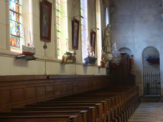 Schiffsmodelle im Kircheninneren - wie bereits an der Schlei gesehen