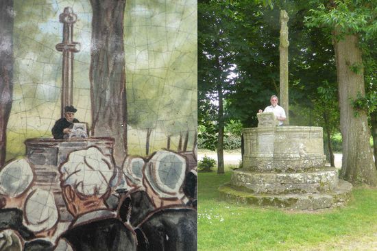 Er ist begehbar und der Pastor pflegte von dort zu predigen (ich versuche es auch einmal)