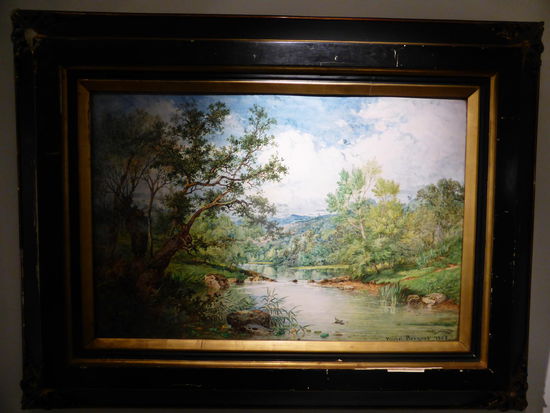 Landschaft auf Porzellan/ Steingut