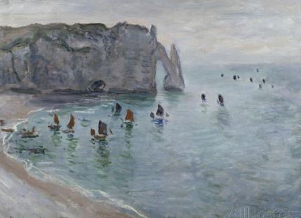 Claude Monet - La porte d'Aval, bateaux sortant du port - 1885