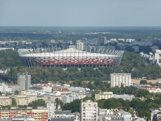 das neue Europameisterschafts-Stadion auf der östlichen Weichselseite
