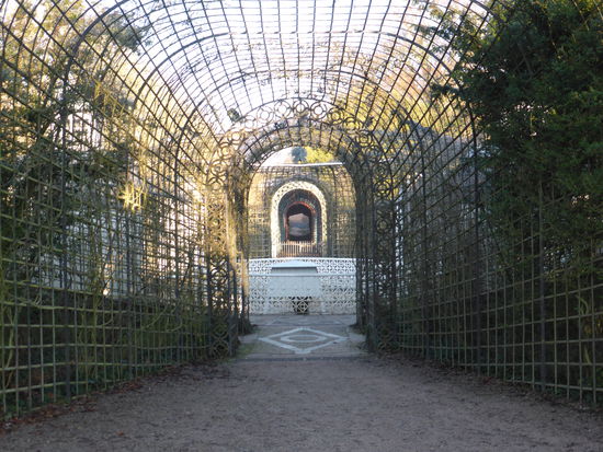 langgestrekter Laubengang zum Ende der Welt