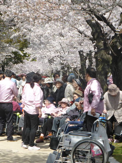 selbst die Alten und Gebrechlichen lassen sich nicht vom Frühlingsfest abhalten