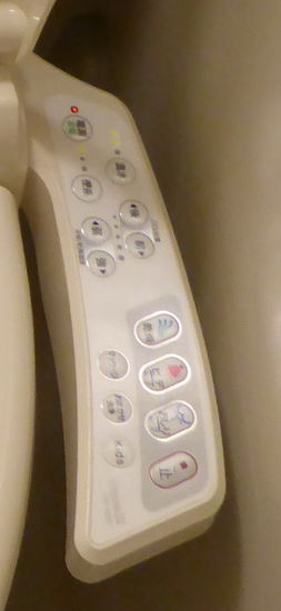 erstens ist die Toilettenbrille angewärmt, 
zweitens läßt sich mittels Schaltpult einen warmer Wasserstrahl (vorne wie hinten) einschalten, 
drittens sorgt der Knopf für das Gebläse anschließend für die Trocknung