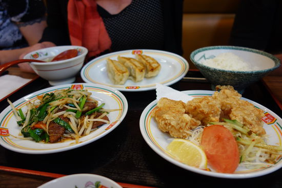 die auf beiden Fotos abgebildeten Gyoza - Teigtaschen - sind hier gebraten.