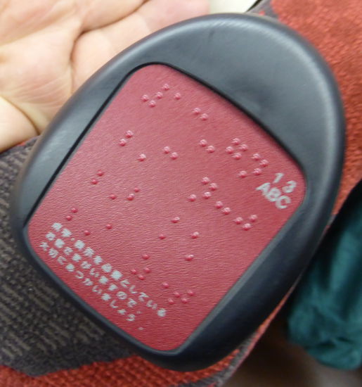 selbst die Sitznummerierung im Zug ist in Blindenschrift ergänzt