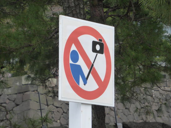 die Modeerscheinung 'Selfie' grassiert auch in Japan - innerhalb der Gärten des Kaiserpalastes scheint sie aber verboten