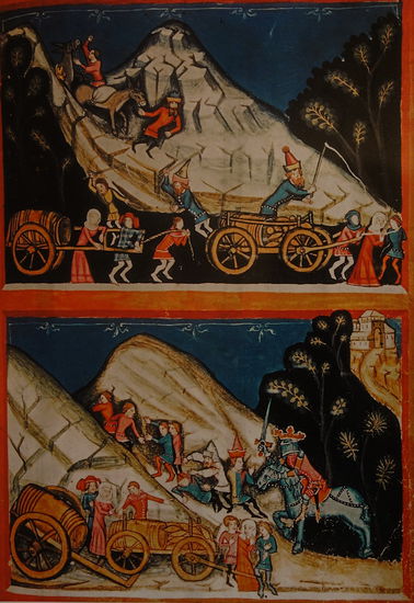 Säumer auf dem Handelsweg der Goldenen Steige