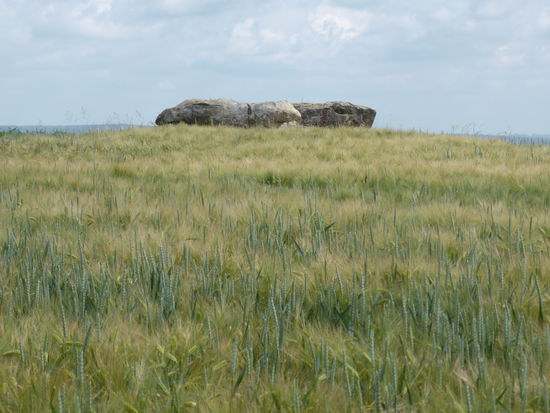 Ungefahr 2000 Jahre vor unserer Zeit  errichtete man dieses merh als 5 m lange Ganggrab mit kleiner dreieckiger Öffnung.