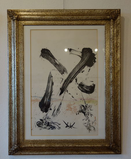 Farblithographie - Don Quichotte de la Manche - der Kampf gegen die Windmühlenflügel - 1956/57