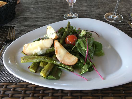 Spargelgelee mit Birnen