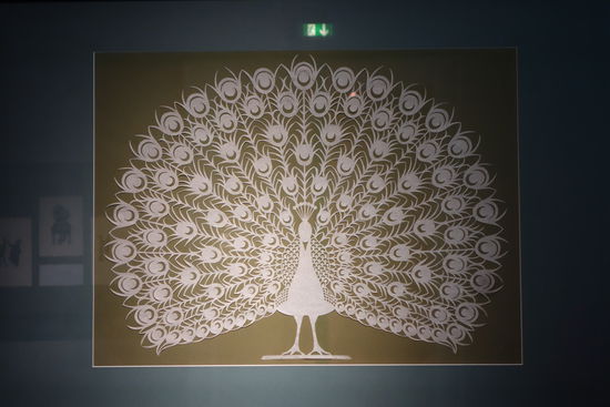 Anneliese Krannich (geb. 1919) - Rad schlagende Pfau - Faltschnitt - Oelsnitz 1964