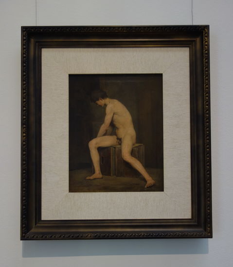 Gustav Klimt - Sitzender Männerakt nach links 
Öl auf leinwand - 1883