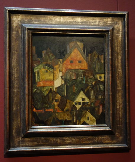 Egon Schiele - Krumau bei Nacht (Tote Stadt II) - 1911
Öl, Deckfarbe, Bleistift auf Holz