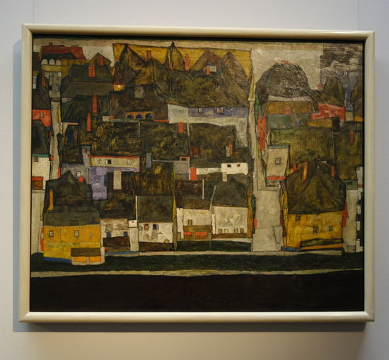 Egon Schiele - Krumau an der Moldau (Die kleine Stadt III) - 1914
Öl, schwarze Kreide