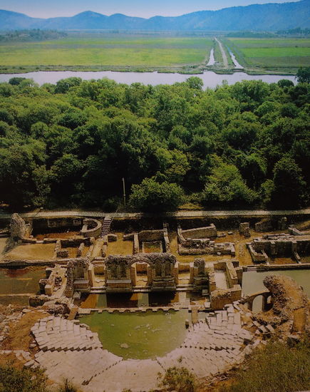 Luftbild von einem Plakat