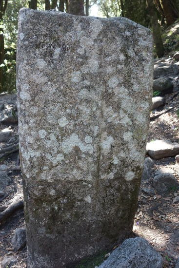 Fragment eines Menhirs (kaum zu erkennen: das Langschwert)