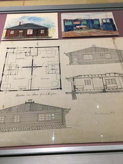 Wohnhaus für eine Bauhaussiedlung  - Walter Determann - 1920 
Aquarell und 
4-Personen-Wohnblockhaus  - Walter Determann - 1920 
Federzeichnung