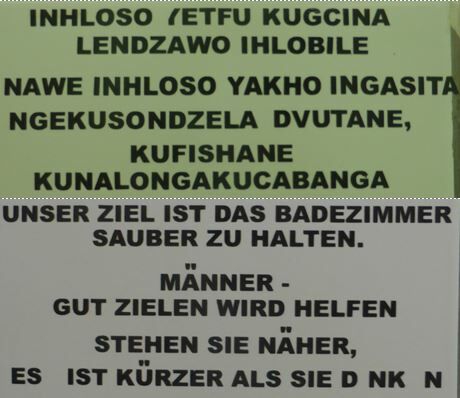 auf der Toilette mußte ich diese mehrsprachigen Aushänge festhalten !!!!