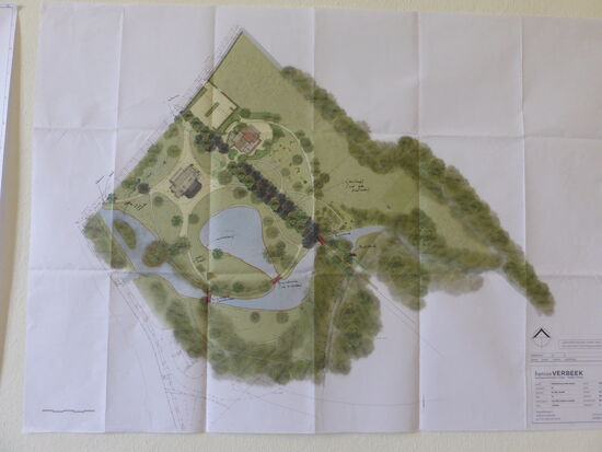 aushängender Plan eines aktuell tätigen Architekturbüros