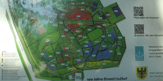 Plan der Gräberfelder aus dem 1. und 2. Weltkrieg