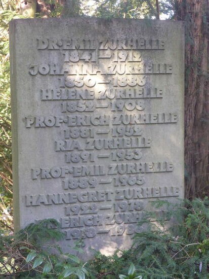 Grabstätte Julius Emil Zurhelle - verst. 1912  - Arzt - Sanitätsrat, Stadtverordneter