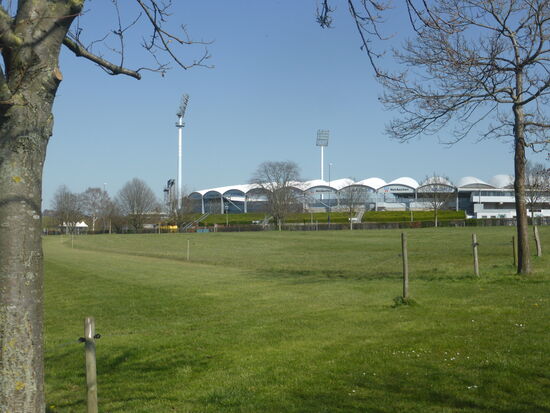 Blick von Soerser Hochkirchen auf das Reiterstadion des CHIO