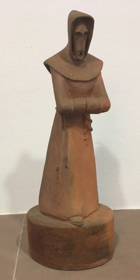 Theodor Bogler - schreitender Mönch auf zylindrischem Sockel - 1926