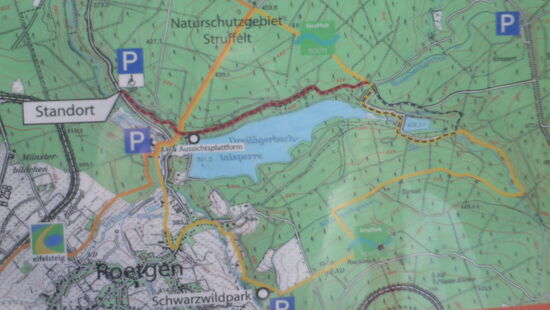 Unsere Struffeltroute ist hier in Gelb eingezeichnet -