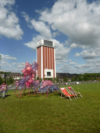 Förderturmanlage Schacht 1 - Maschinen und der Balkonumgang auf etwa 67 m Höhe können besichtigt werden