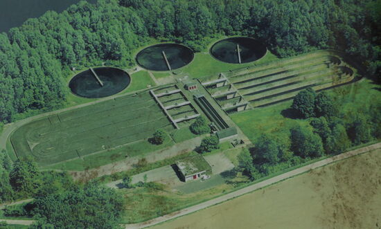 Kläranlagwe Kerkrade am Rande des Cranenweyer - Foto aus Tafel