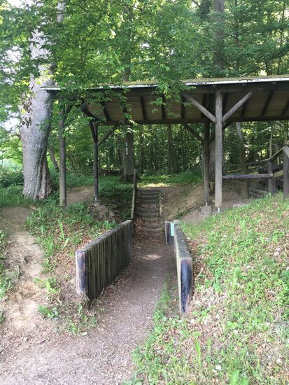 Schnitt durch den Zulaufgraben zum Tunnel