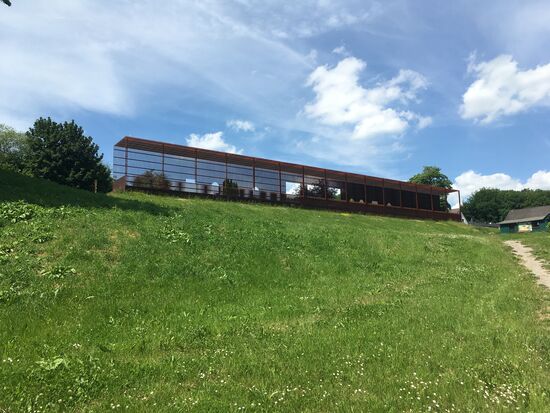 Der Gutshof wies mit einer Fläche von rund 250 x 120 Metern die beachtliche Größe von drei Hektar auf. Er wurde Ende des 1. Jahrhunderts n. Chr. errichtet und bis zur Mitte des 4. Jahrhunderts durchgehend bewirtschaftet. Das talseitig von einem breiten Säulengang (porticus) bestimmte Hauptgebäude, das Wohnhaus des Eigentümers oder Pächters, machte selbst aus der Ferne einen monumentalen Eindruck. Die insgesamt sechs Nebengebäude am Rande des Wirtschaftshofes davor waren axialsymmetrisch angeordnet. Es spricht einiges dafür, dass der offensichtliche Wohlstand des Villenbesitzers auch auf Einkünften aus Nebenerwerben, wie dem Betrieb von Steinbrüchen und Abbau von Erzlagerstätten in der unmittelbaren Nähe, basierte. Die Römervilla von Blankenheim ist das einzige bisher bekannte Beispiel einer repräsentativen Axialvilla im Rheinland.
Text Infotafel vor Ort