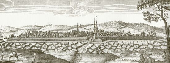 Lemgo um 1663 - Kupferstich von Elias van Lennep