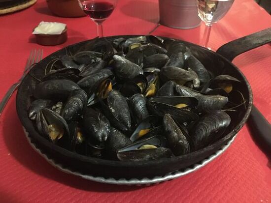 Miesmuschel in der Pfanne vom Grill