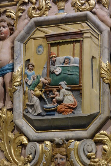 Detail - links unten - la naissance de la Vierge - 17.Jh.