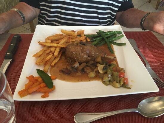 magret de canard aux pommes