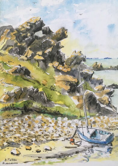 stimmungsvolle Zeichnung von einem Prospekt der Region